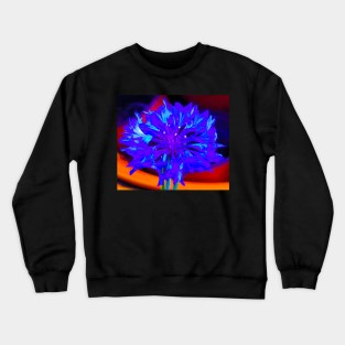 Inverted Bright Blue Wild Flower Crewneck Sweatshirt